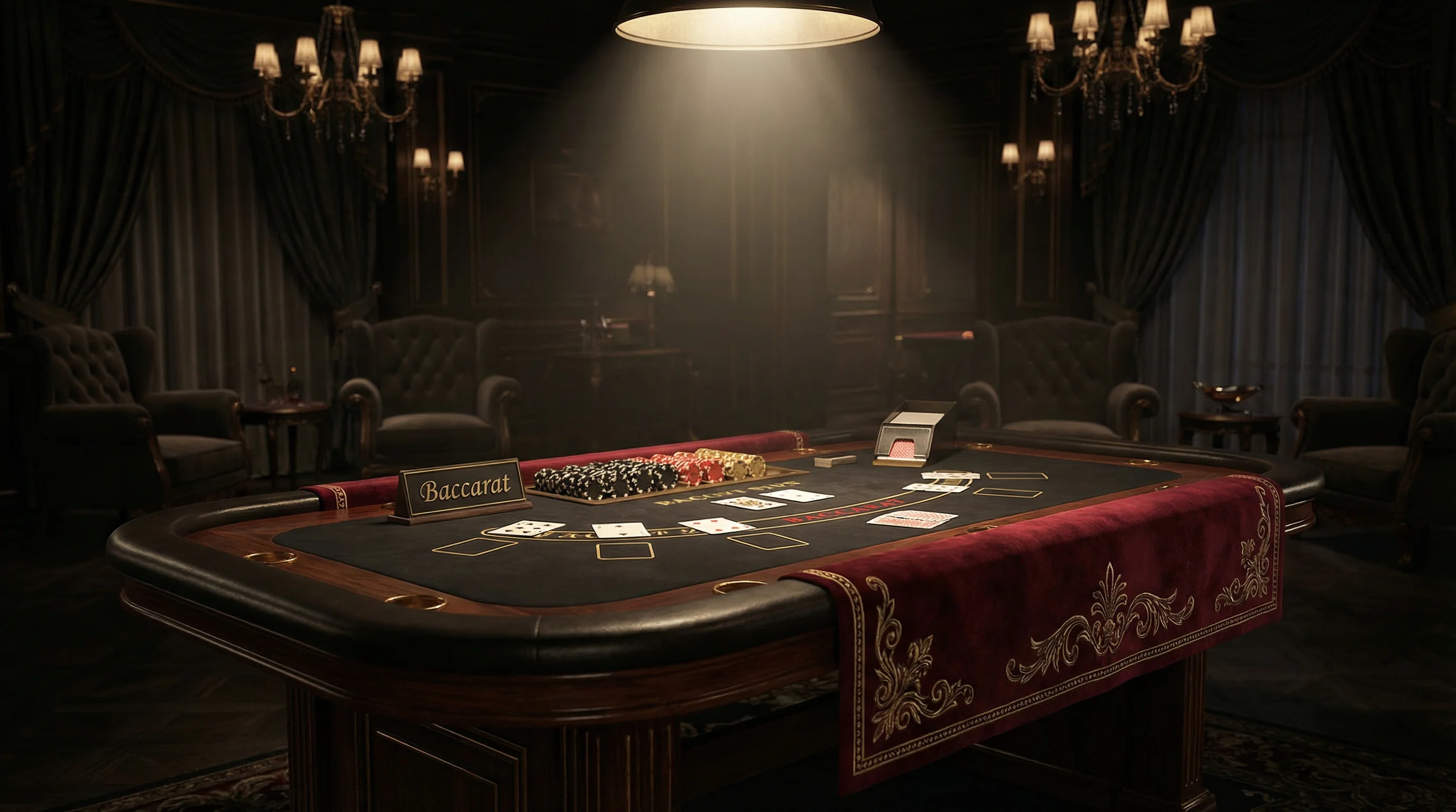 Mesa de bacará jogo de cartas cassino